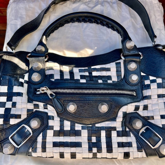 Balenciaga Le City Big Stud Woven Leather Classic! - Picture 2 of 8